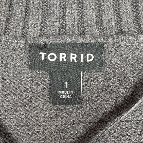 Torrid Drop Shoulder Relaxed Girlfriend Cardigan Knit Sweater Minimalist Grey 1X - Picture 8 of 10